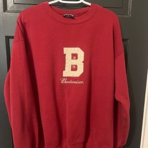 Budweiser embroidered crew neck sweater